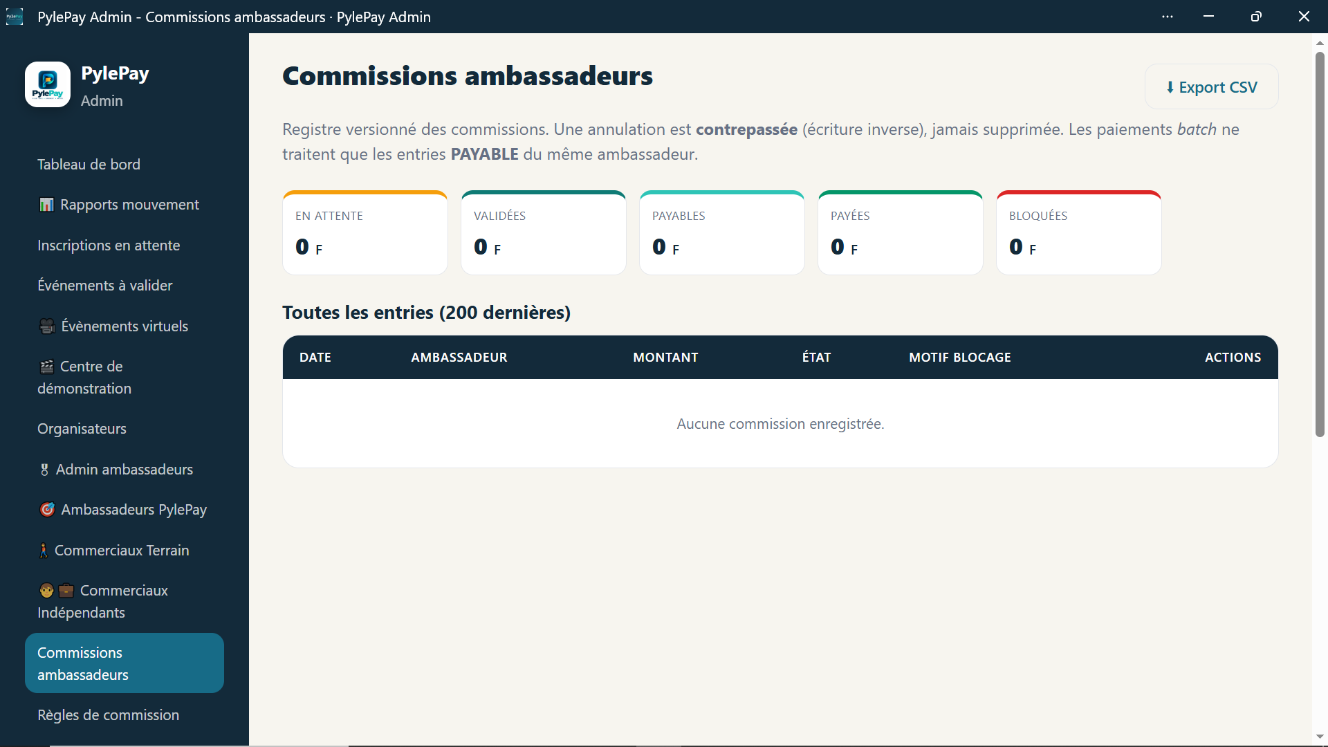 Commissions ambassadeurs