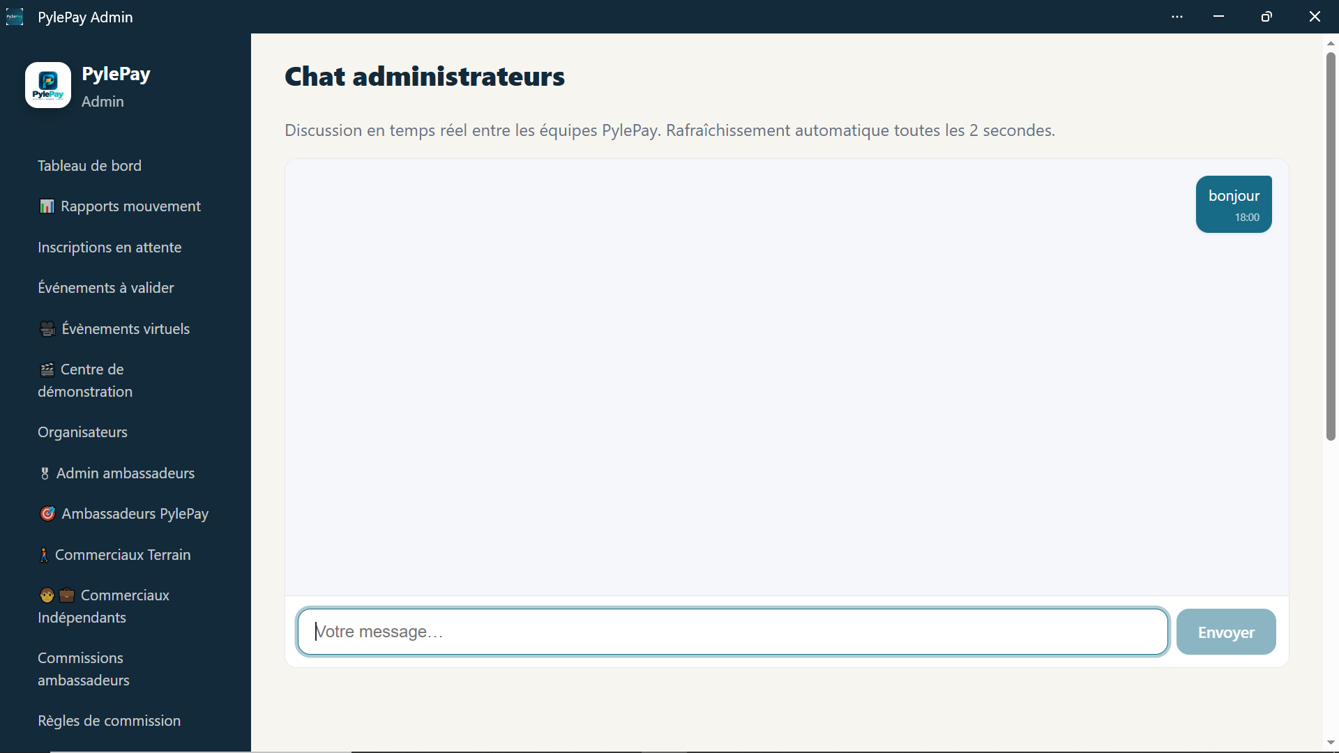 Chat administrateurs