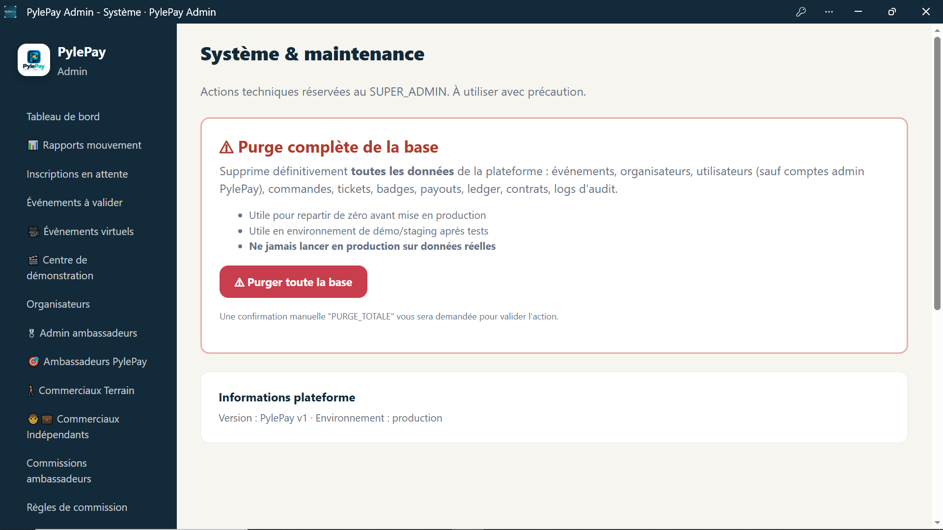 Système et maintenance